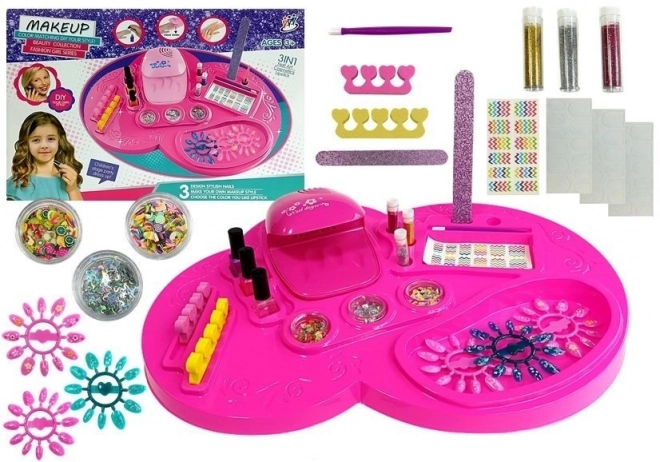 Nail Salon Play Set with Dryer and Polishes