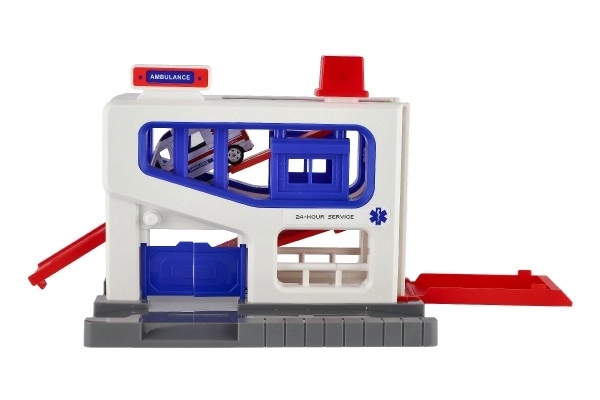 Parking Garage with Ambulance Car Toy Set