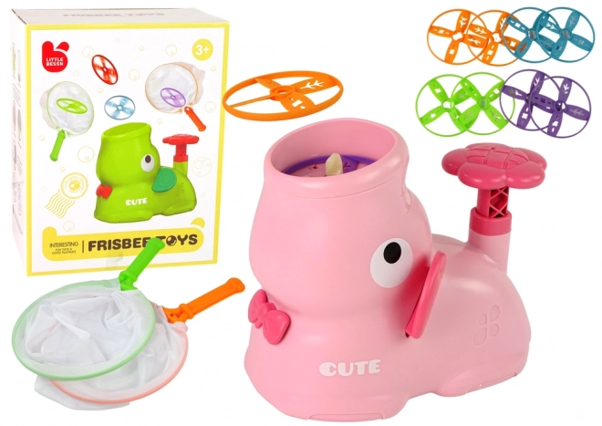 Catch The Frisbee Elephant Catapult Toy - Pink