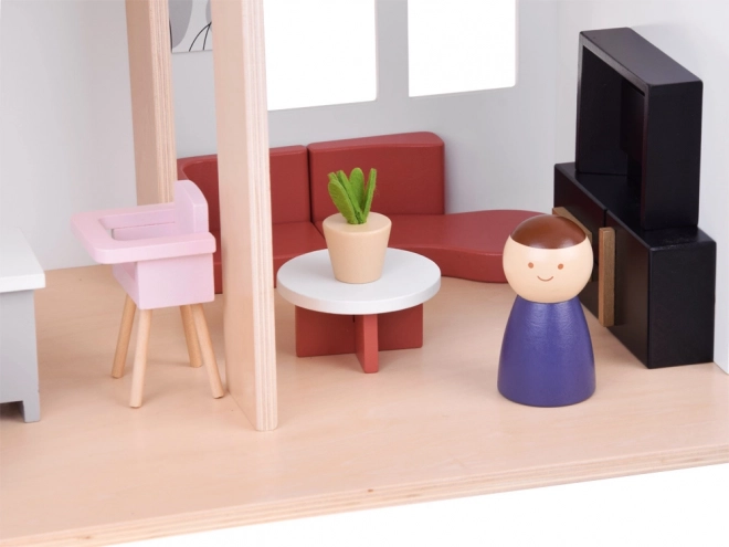 Modern Wooden Dollhouse in Loft Style