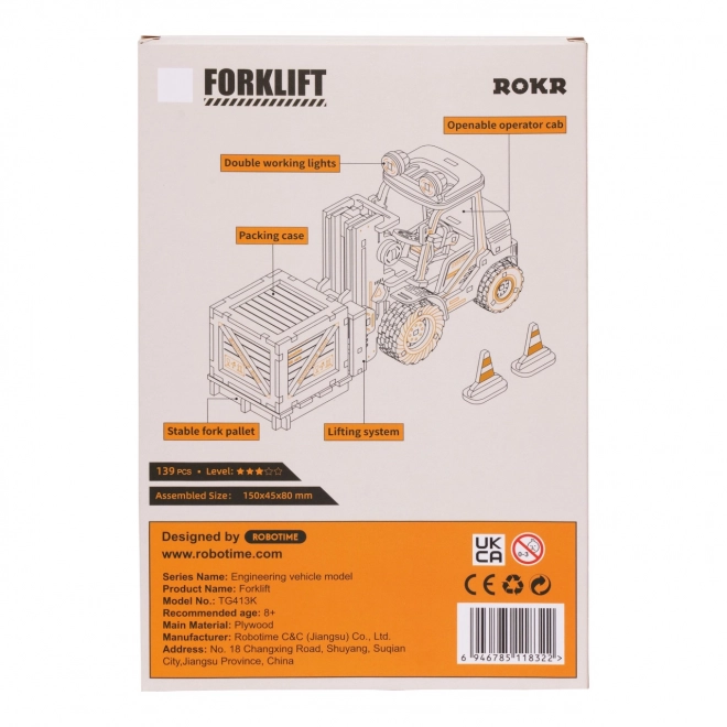 Wooden 3D Puzzle Forklift by RoboTime