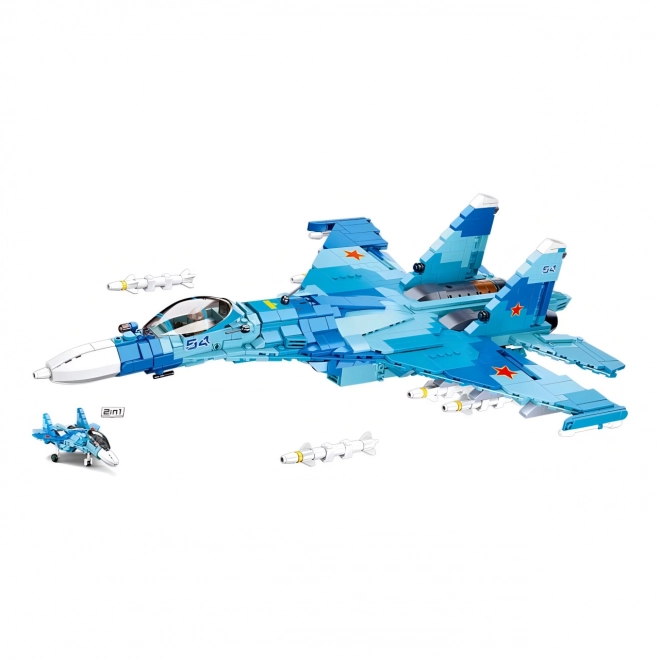 Sluban Model Building Set: Su-27 Fighter Jet 2-in-1