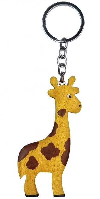 Large Wooden Giraffe Keychain