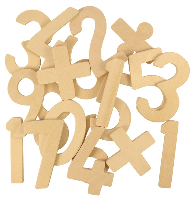 Wooden Numbers and Symbols Set