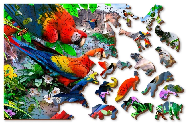 Wooden Parrot Island Puzzle 2-in-1