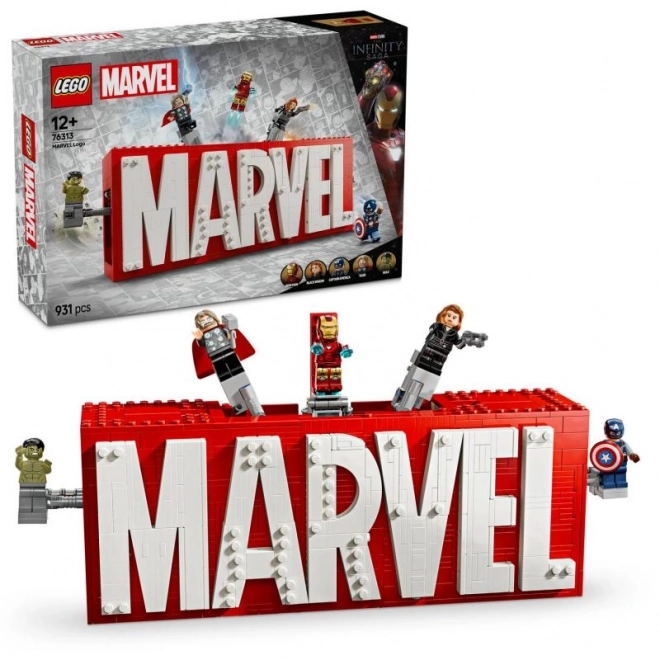 Lego Marvel Logo Set with Avengers Minifigures