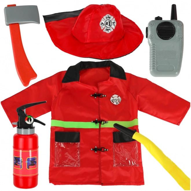 Firefighter Costume with Walkie-Talkie for Kids