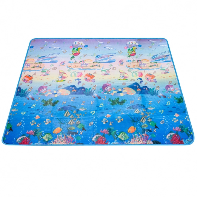 Educational Foam Play Mat Foldable Double-Sided Ocean World 190 x 170 cm