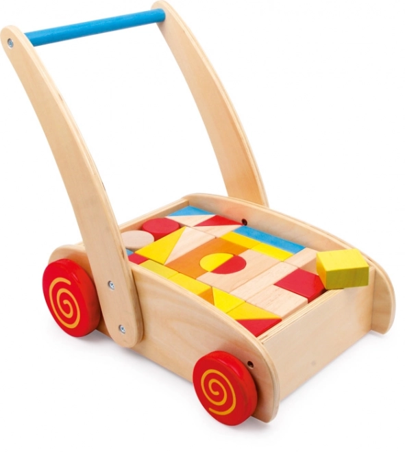 Small Foot Baby Walker Wooden Blocks in Cart