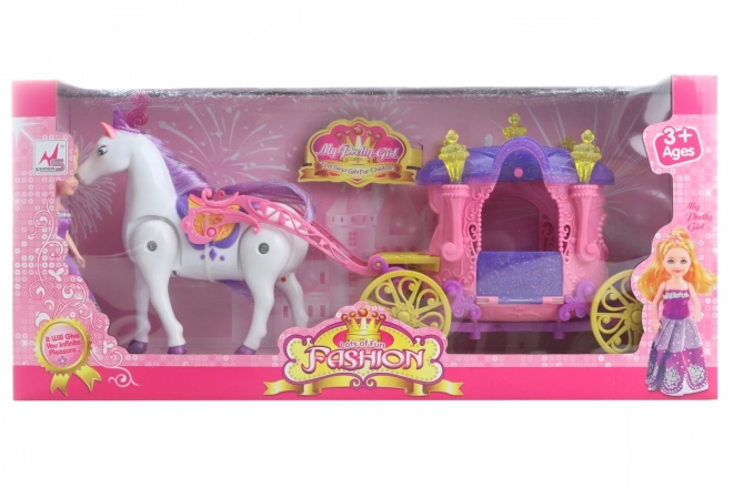 Horse and Carriage Set with Doll