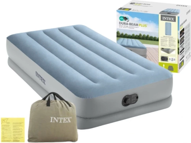 Inflatable single bed 191 × 99 × 36 cm with built‑in USB electric pump Intex