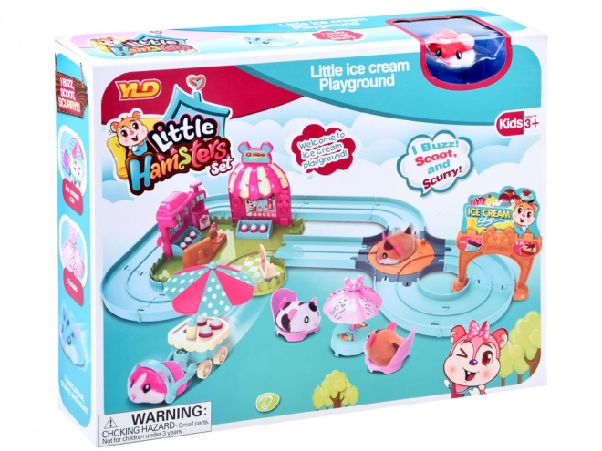 Interactive Hamster Track Ice Cream Parlor Playset