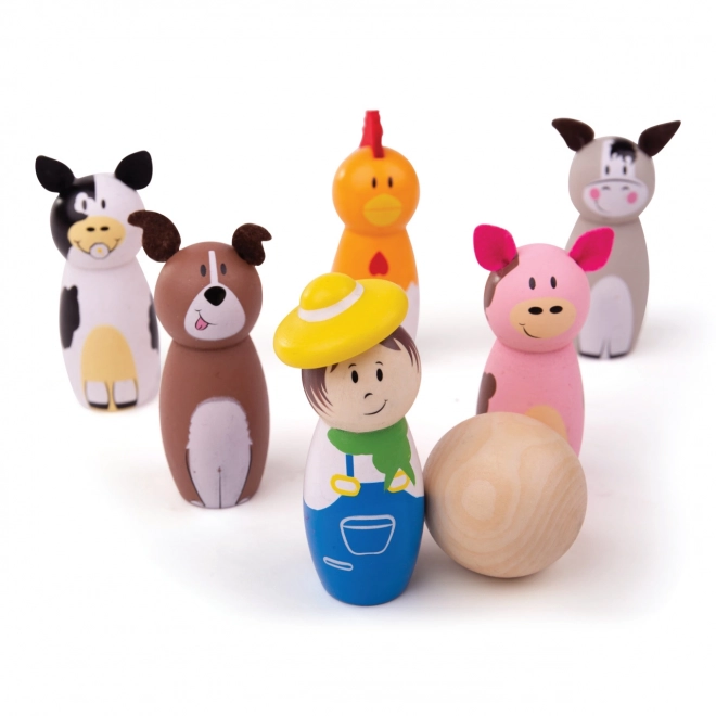 bigjigs toys wooden farm skittles