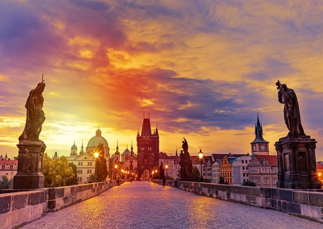 Enjoy Puzzle Charles Bridge at Sunset, Prague 1000 Pieces