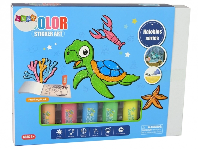 Window Stickers – Marine Animals Turtle DIY Glitter Kit