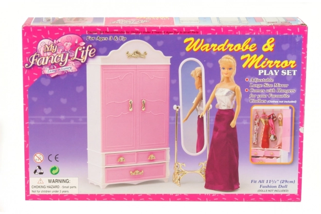 Glorie wardrobe and mirror set