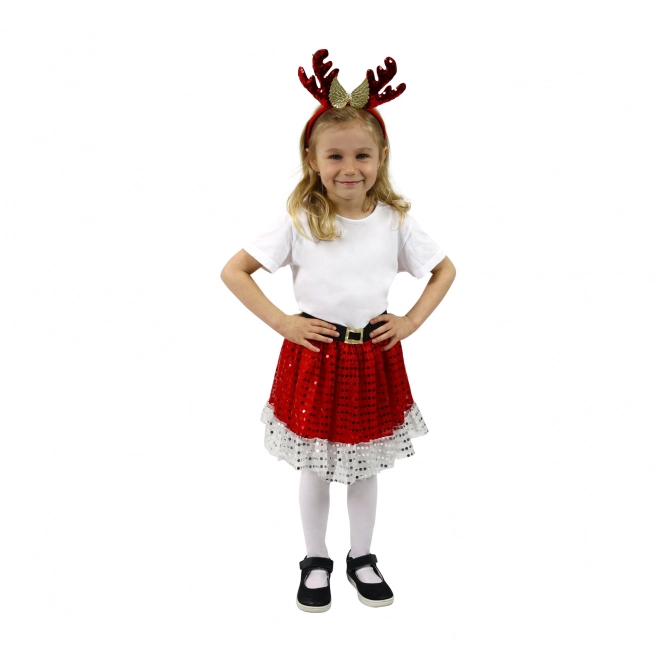 Christmas Reindeer Headband and Tutu Skirt for Girls