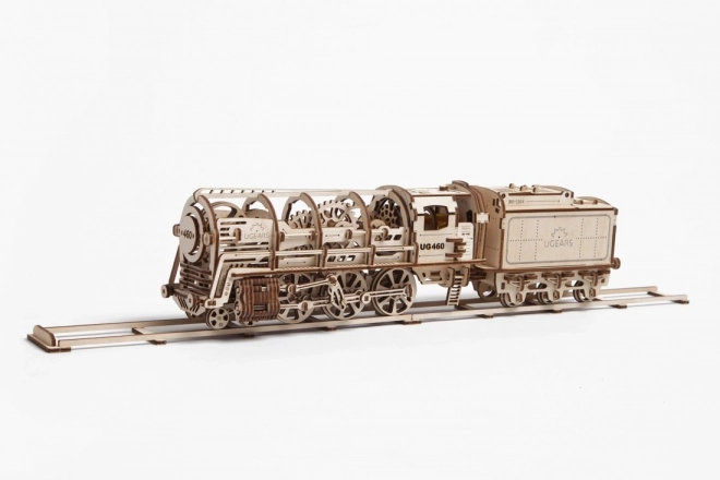 Ugears 3D Wooden Mechanical Puzzle Steam Locomotive with Tender