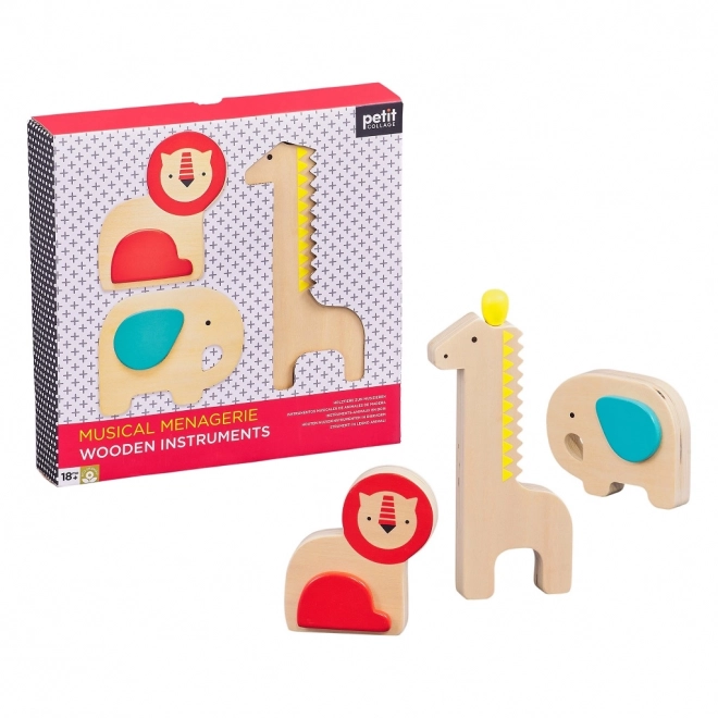 Petit Collage Musical Zoo Set with Wooden Instruments