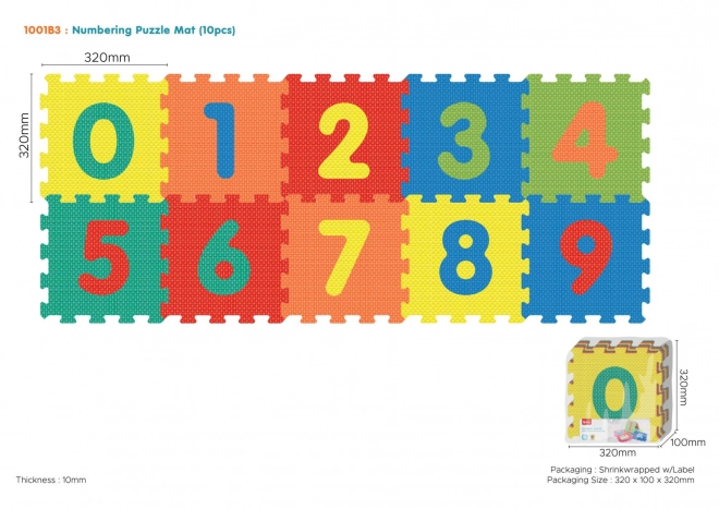 Puzzle Mat with Removable Number Pieces