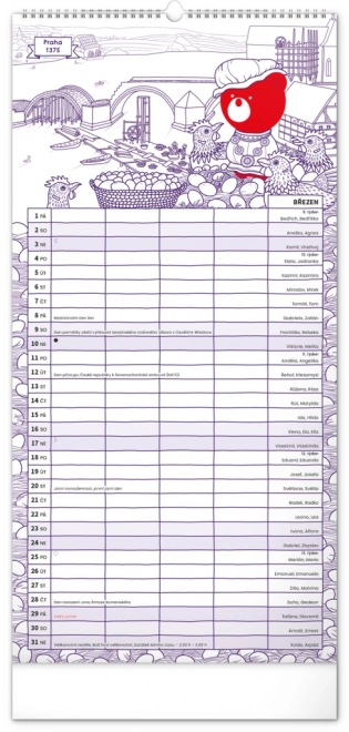 Family Planner Calendar with Teribear Illustrations 2025