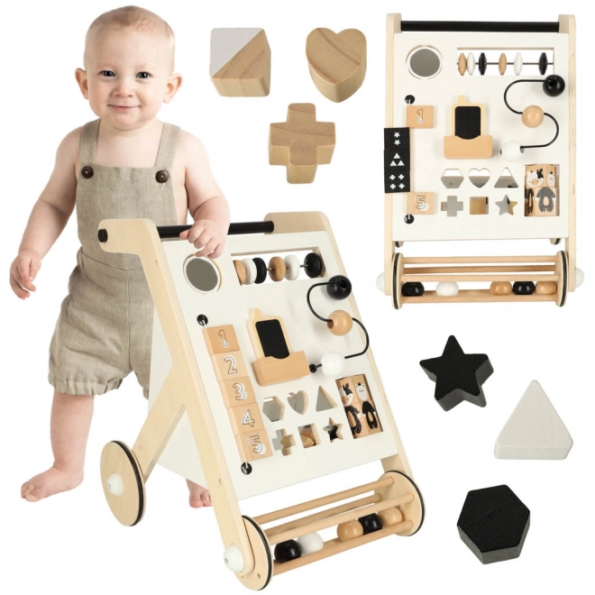 Wooden Walker Educational Toy with Shape Sorter