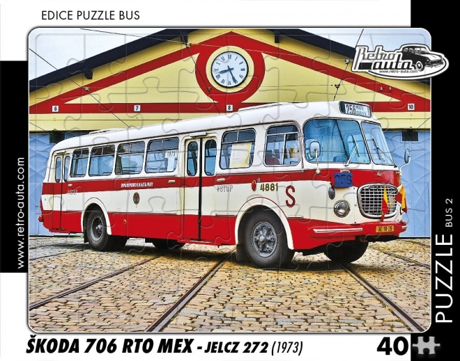 Retro Puzzle Bus Škoda 706 RTO MEX