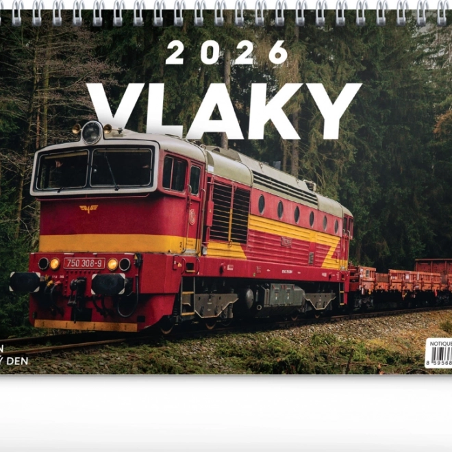 Desk Calendar Trains 2026
