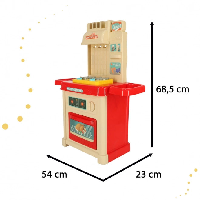 Plastic kitchen set for children with lights and accessories