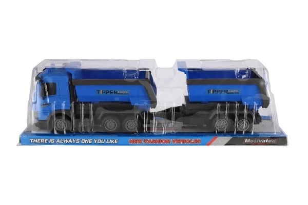 Plastic Cargo Truck With Trailer 50cm with Pull-Back Feature