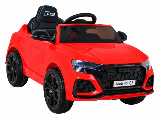 Audi RS Q8 Autobatéria + diaľkové ovládanie + pomalý štart + EVA + LED + MP3 USB – Červená