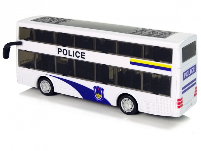 Double-Decker Police Bus with Sound and Pull-Back Mechanism