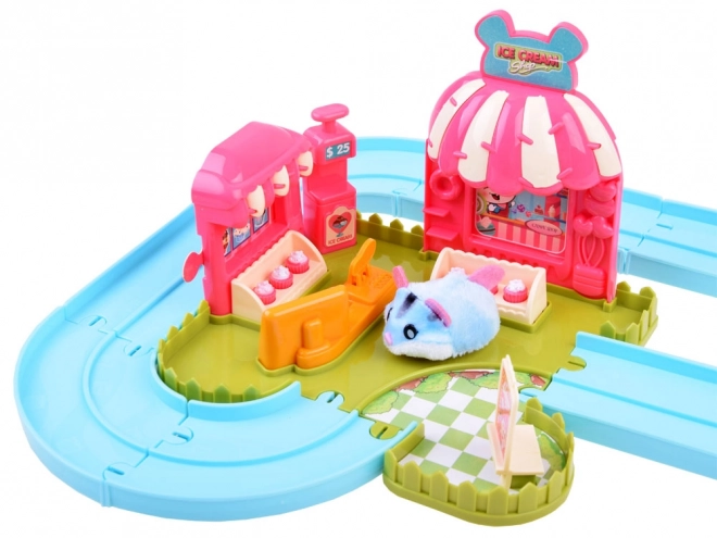 Interactive Hamster Track Ice Cream Parlor Playset