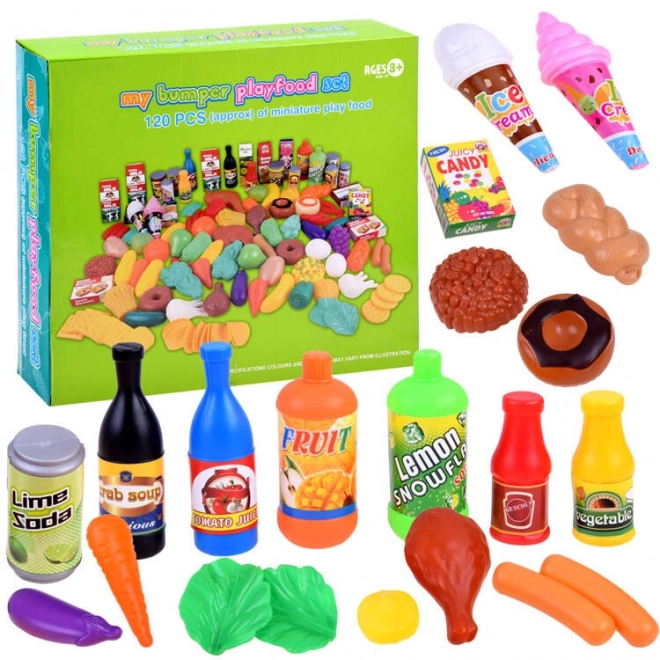 Colorful Play Food Set for Kids - 120 Pieces