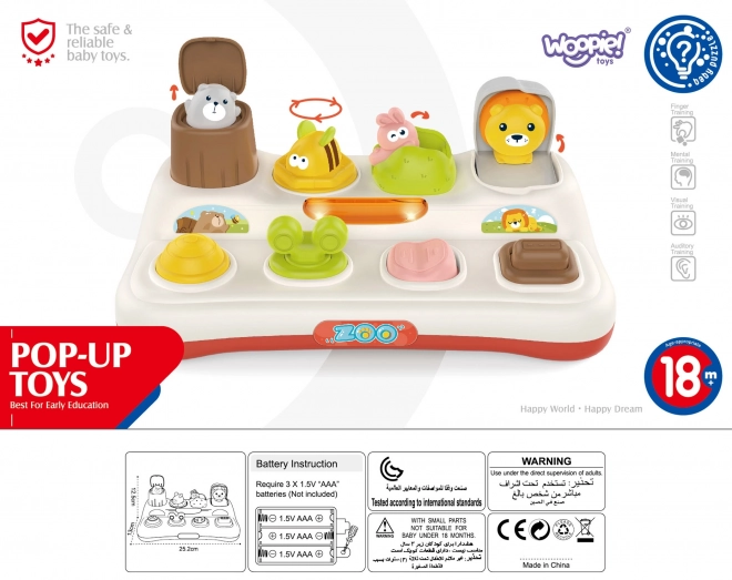 Dětská edukativní hračka Woopie - Zvířátka ZOO Pop Up