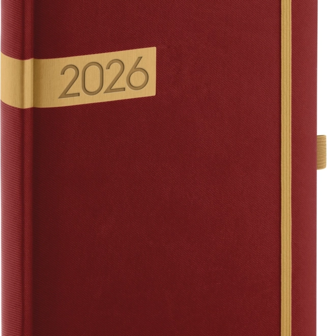 Tageskalender 2026 bordeaux-gold 15 x 21 cm