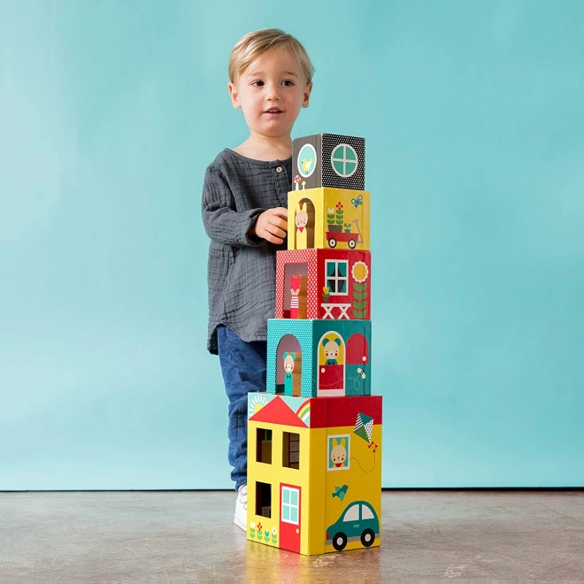 Stacking Blocks House with Animal Friends