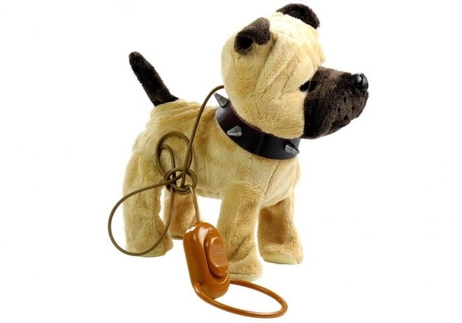 Interactive Beige Dog Toy with Leash and Kennel