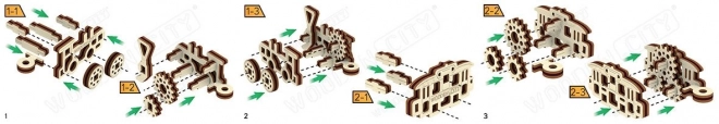 Wooden 3D Puzzle: Public Transport Model