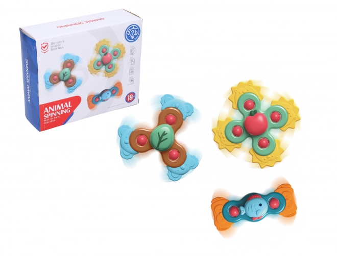 Baby spin toys with suction cup - 3 pack