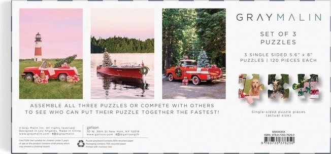 Galison Puzzle by Gray Malin: Holiday 3-in-1 Set