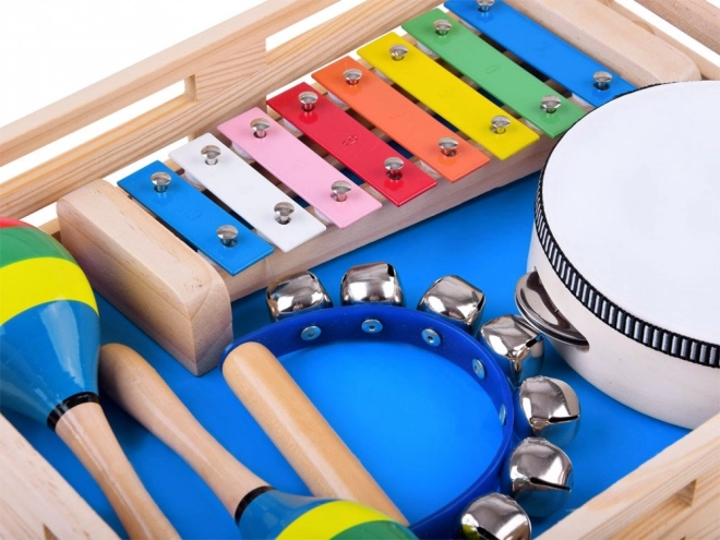 Colorful Wooden 4-in-1 Instrument Set for Kids