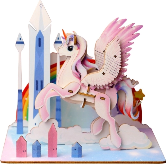 Puzzle 3D en bois Licorne