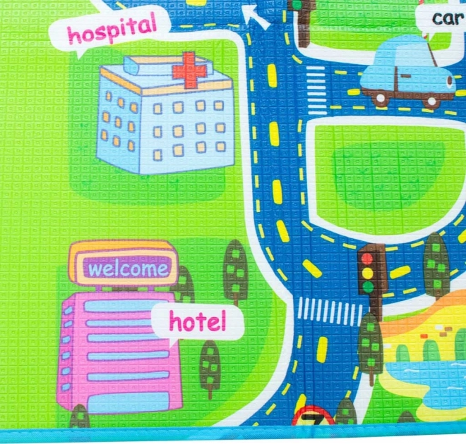 Educational Foldable Foam Play Mat City Design 160 x 130 cm