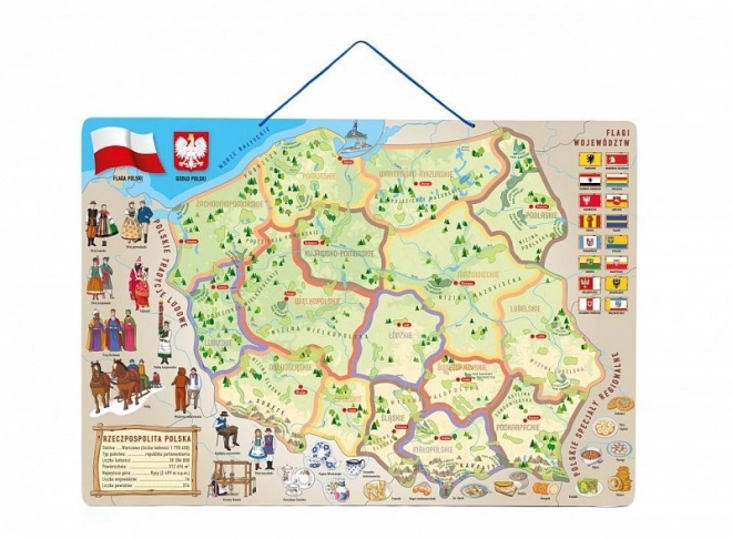 Magnetic Map of Poland for Kids