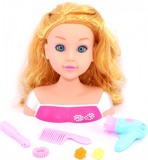 Styling head with accessories 22 cm
