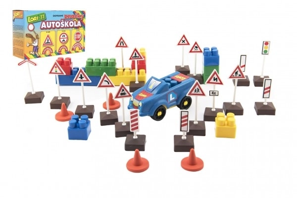 Construction Set Traffic School with Signs