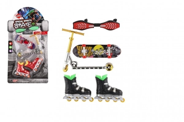 Mini Skateboard, Waveboard, Skates and Finger Scooter Set