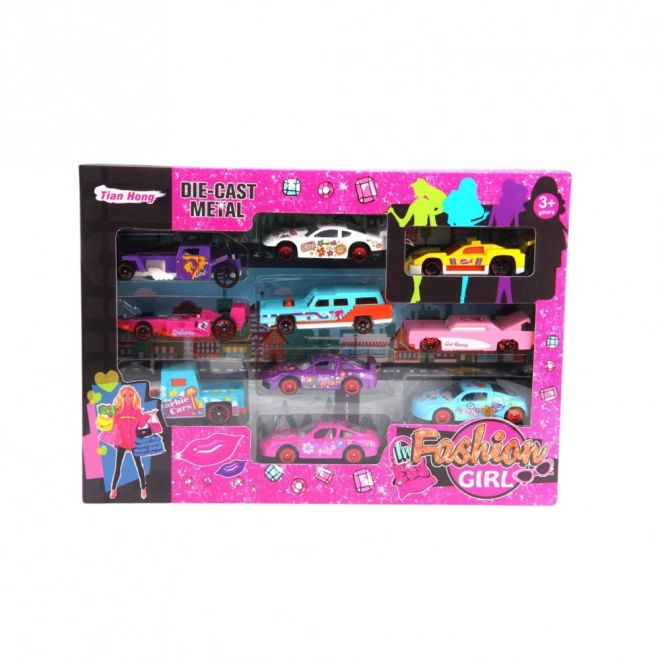 Set of Pink Toy Cars for Girls