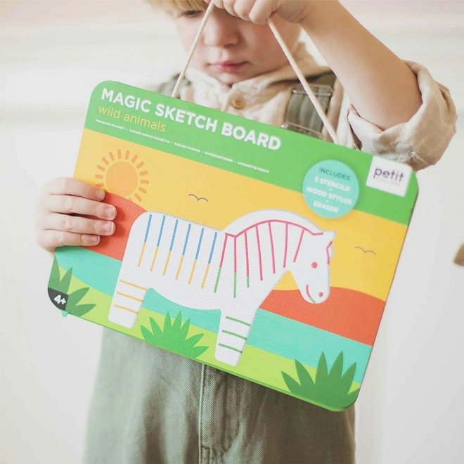 Magnetic Drawing Board with Wild Animals